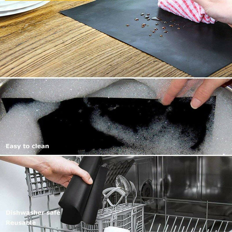 4 x BBQ Grill Mat Non-Stick Oven Liners Cooking Baking Reusable Sheet Pad