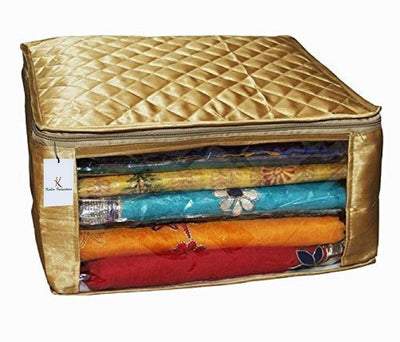 Saree clothes Storage Cover Bag Satin Fabric Flexible For Wardrobe Organizer CA