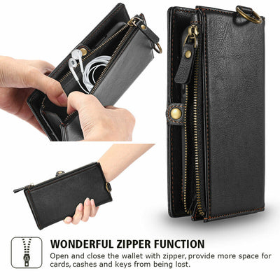 Samsung Galaxy S21 6.2inch [2 in 1 Detachable] Leather Wallet Case w/Card Slots