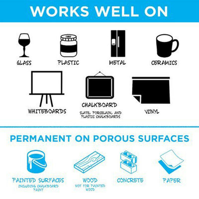 Liquid Chalk Markers - Non Toxic Extra Gold & Silver Included for Glass, Windows