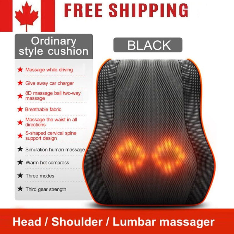 Shiatsu Neck Shoulder Lumbar Back Massager Deep Kneading Massage Pillow cushion