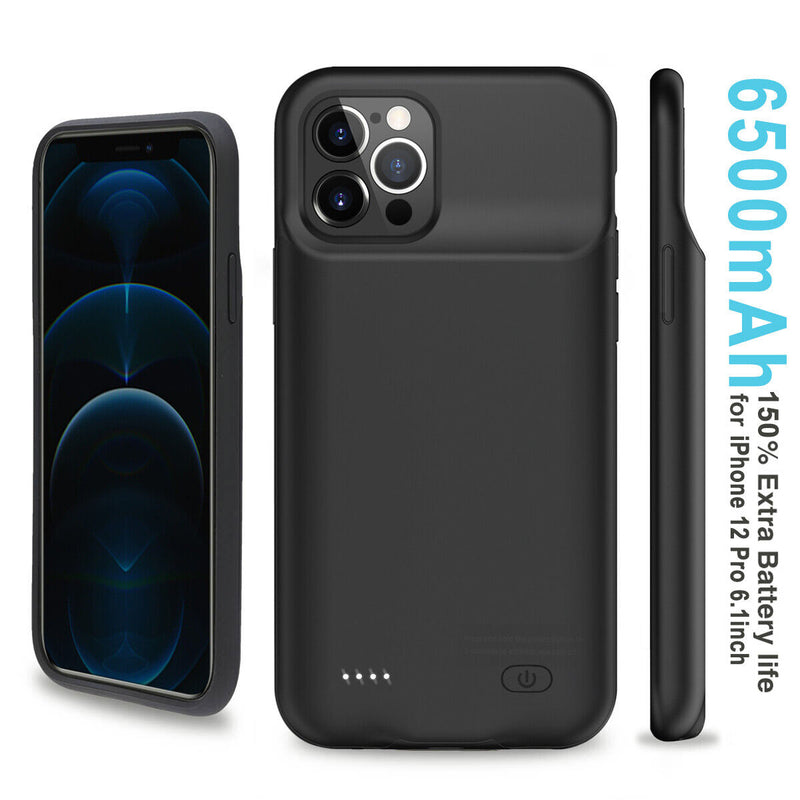 6500mAh Portable Protective Battery Case for Apple iPhone 12 / 12 Pro 6.1" 2020