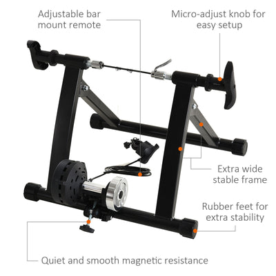 Indoor Magnetic Bike Bicycle Trainer Stand 5 Level Resistance Black