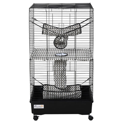 Small Animal Habitat Pet Play House for Ferret w/ Wheels Hammocks Tunnels