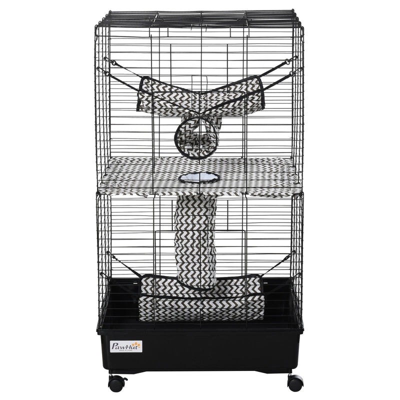 Small Animal Habitat Pet Play House for Ferret w/ Wheels Hammocks Tunnels