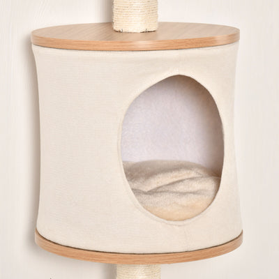 4-Level Wall Mounted Cat Tree Activity Play Center w/ Condo Bed Scratching Posts 196393066645