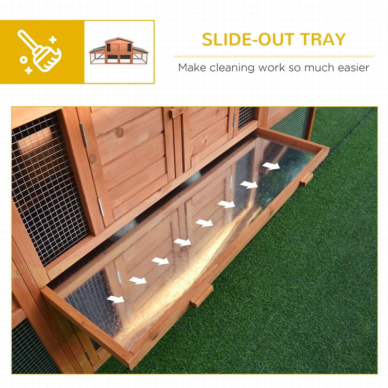 Big Rabbit Cage Guinea Pig House W/ Double Ramp, Weatherproof Wood Rabbit Hutch