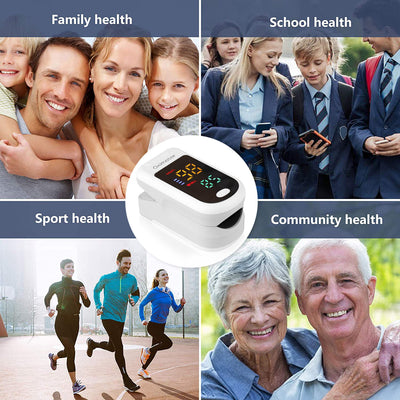 Oxygen Saturation Monitor Finger Pulse Monitor Child & Adult with LED & Lanyard