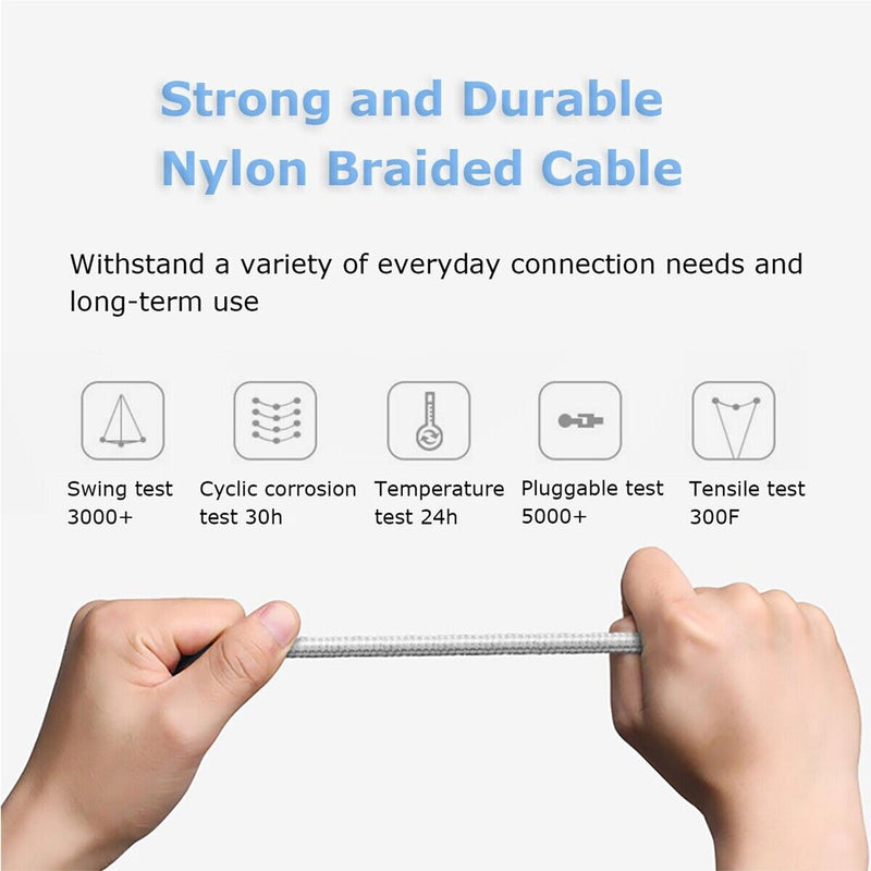 Thunderbolt 3 Compatible USB-C to USB-C 3.1 Cable 6inch 3FT 6FT Nylon Braided