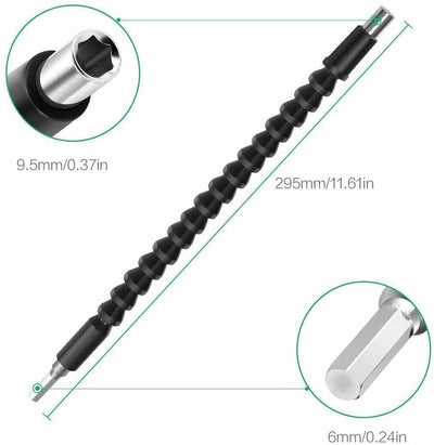 2X Flexible Drill Extension Right Angle Bit Attachment Holder Shaft Screwdriver