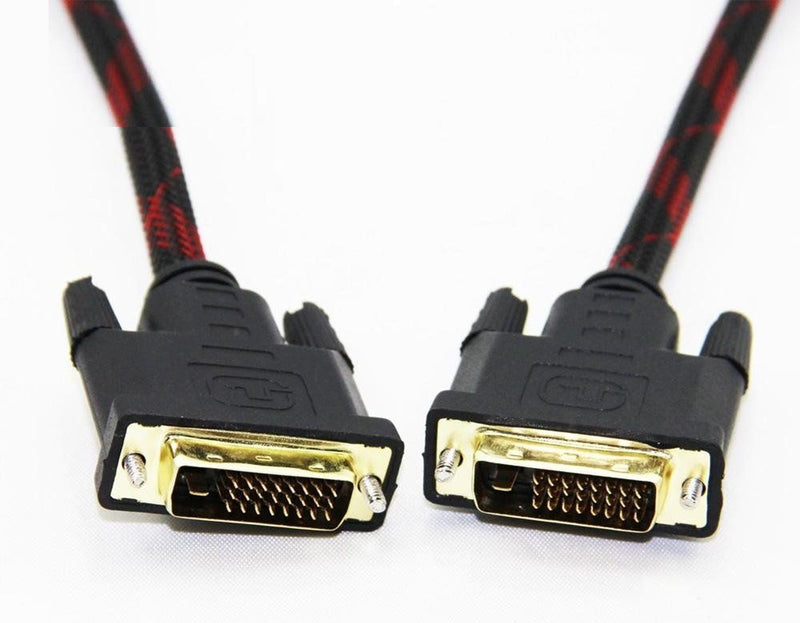 Nylon Braided DVI 24+1 Gold Plated Cable Cord Lead For Monitor LCD PC (1.5M) CA