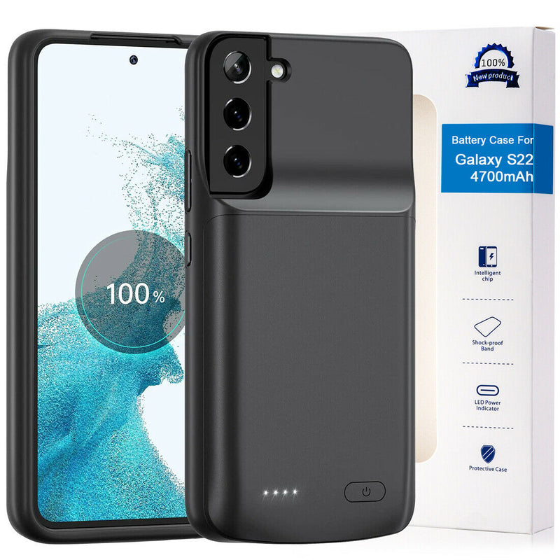 For Galaxy S22 S22+ S22U Slim Portable Backup Battery Case High Capacity 4800mAh