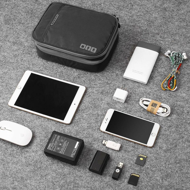 Double Layer Electronic Accessories Organizer for Cables, USB Flash Drive, Plug