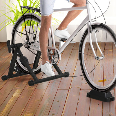 Indoor Magnetic Bike Bicycle Trainer Stand 5 Level Resistance Black