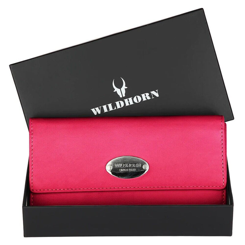 100% Genuine Leather Wallets Ladies Clutch Purse Wallets With RFID Blocking CA