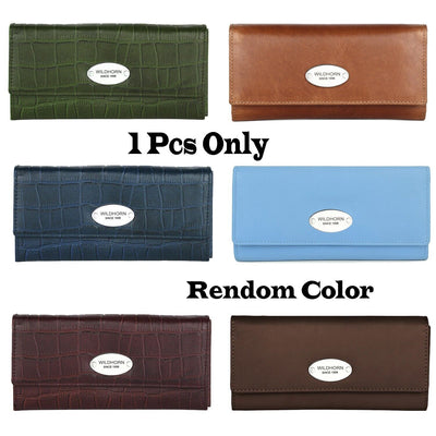 100% Genuine Leather Wallets Ladies Clutch Purse Wallets With RFID Blocking CA