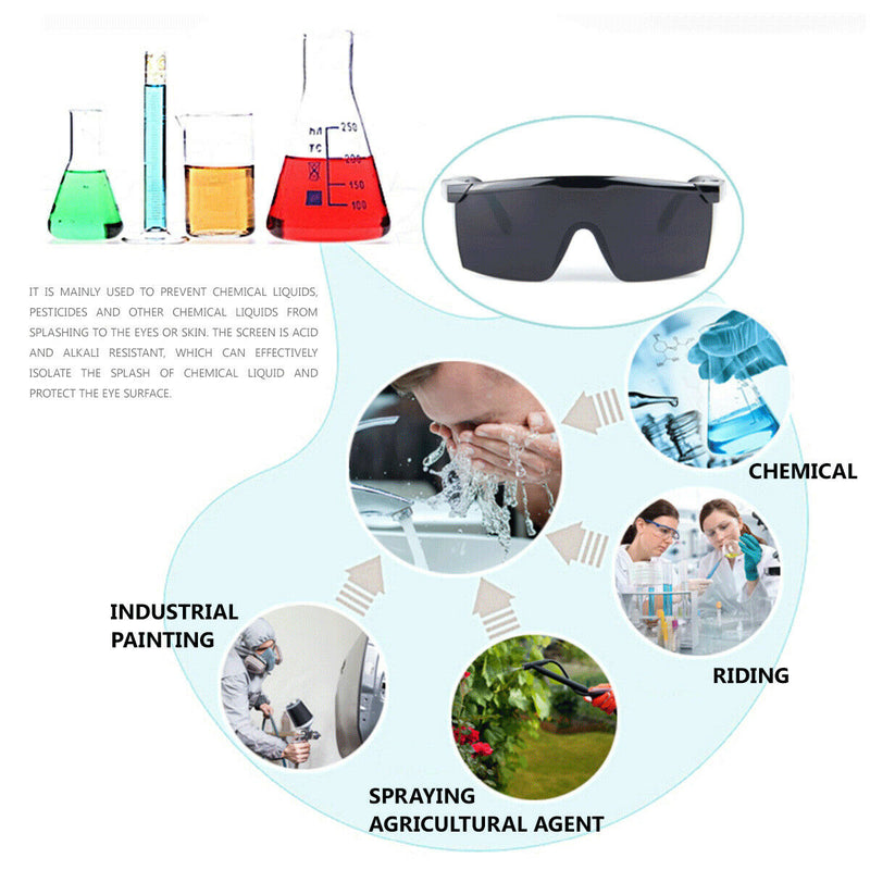 ADJUSTABLE (2020 model) Safety Glasses w/ Anti-Fog&Anti-Scratch&Wrap-Around Lens