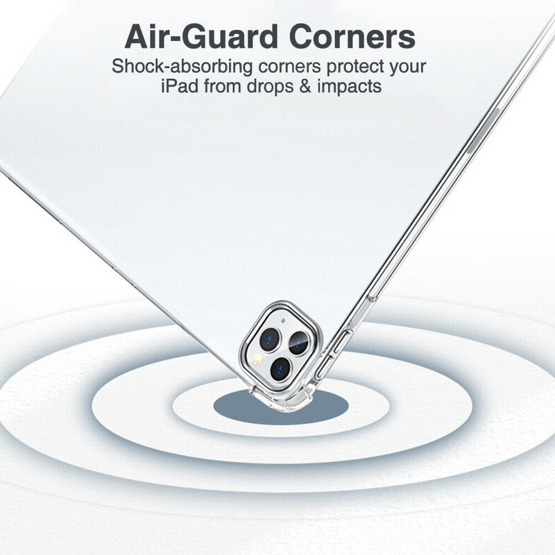Slim Clear TPU Protective Shell with 4 Air Cushion for iPad 10.2 7th 8th 9th Gen