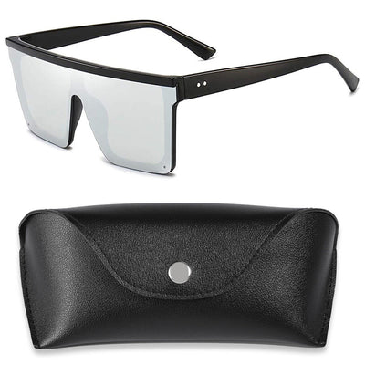 YellowPrice Oversized Rimless Sunglasses Square Flat Top Shades UV400 Protection