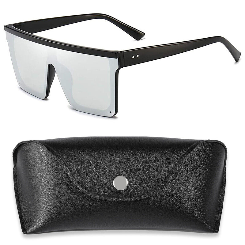 YellowPrice Oversized Rimless Sunglasses Square Flat Top Shades UV400 Protection