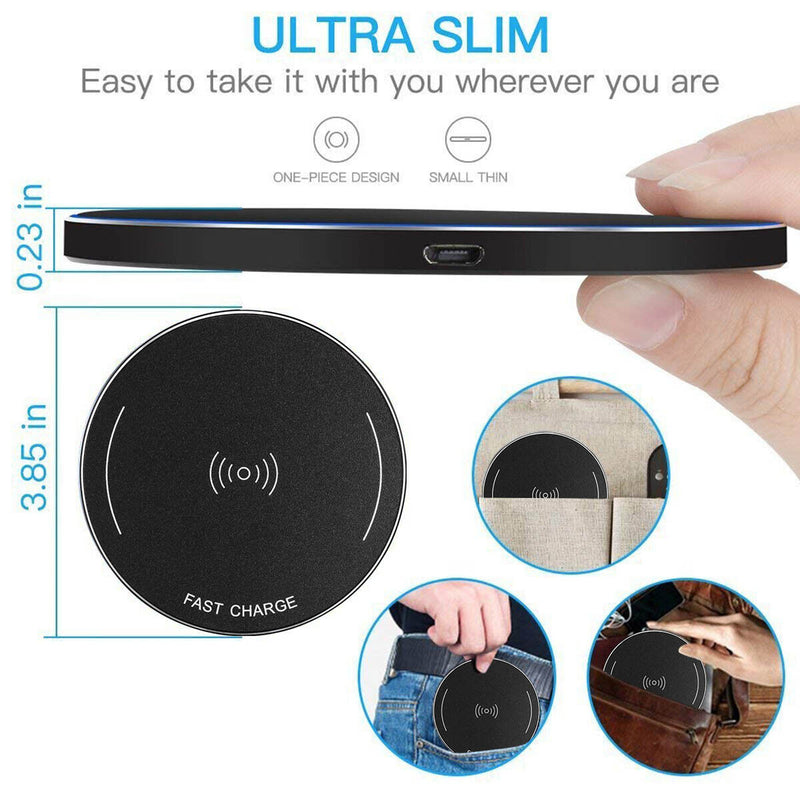 Qi-Certified 10W Max Wireless Charging Pad for iPhone 12 11 Xs, Galaxy S21U S20+