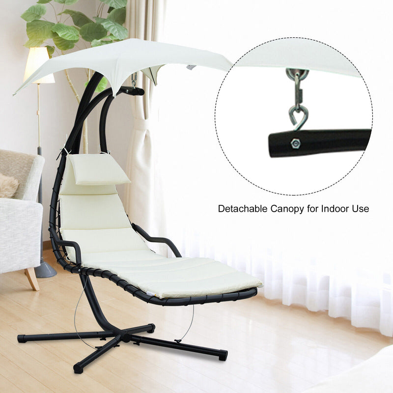 Clearance Sale Outdoor Hanging Chaise Lounge Chair w/ Canopy Air Porch Swing