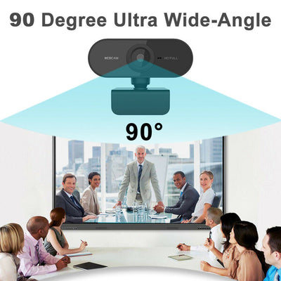 1080P FHD Webcam with Microphone & Privacy Cover for Conferencing, Video Calling