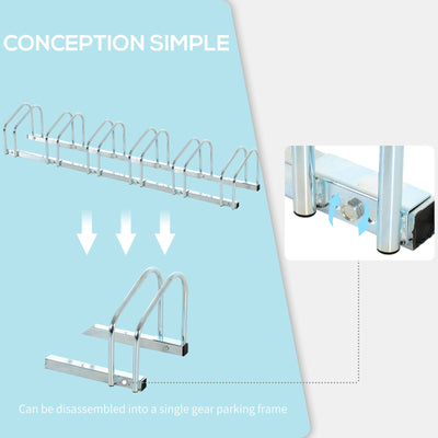 Bike Parking Stand Floor Wall Mount  Storage Locking Rack Holder Outdoor Steel
