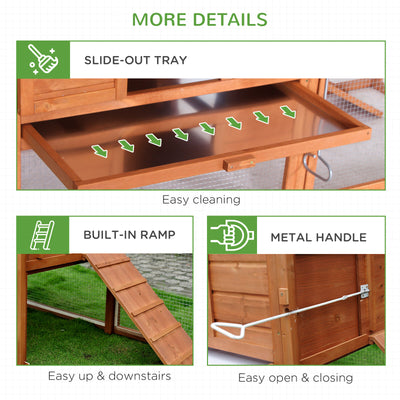 PawHut Deluxe Wood Poultry Chicken Coop Run Backyard Nesting Box Hen House Hutch