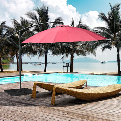 4 Piece Cantilever Offset Umbrella Base Stand Parasol Weights Water, Sand Black