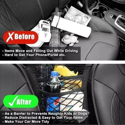 Elastic Net Pocket Bag 3 Layer Between Car Seat Organizer Storage Mesh Holder