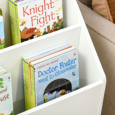 Kids Storage Bookcase Stand w/ Display Shelves &amp; Drawer for Toys &amp; Books, White
