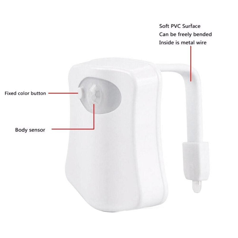 8 Colors Toilet Bowl LED Night Light Motion Activated Seat Sensor Lamp Bathroom