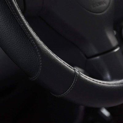 Black Premium Car Steering Wheel Cover for Sedan, SUV Universal 15 Inch CA