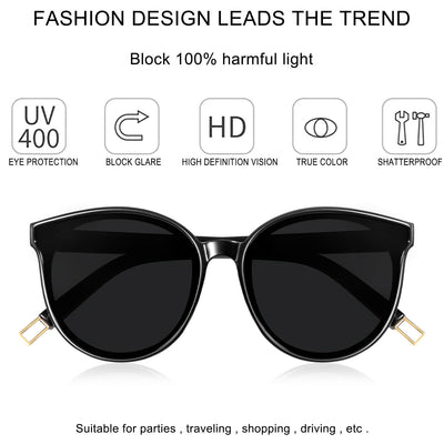 Retro Oversized Cat Eye Polarized Sunglasses w/Mirrored Rose Gold Lens for Women