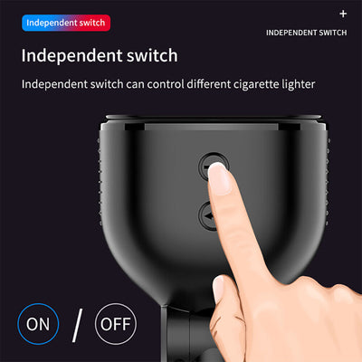 USB C Car Charger, 2 Sockets Cigarette Lighter Splitter 12/24V 80W LED Display