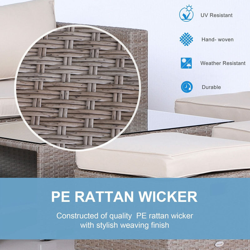 8pc Outdoor Patio Furniture Set All Weather Wicker Rattan Sofa Chair