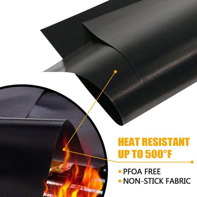 Grill Mats Set of 6 Non Stick Barbecue BBQ Cooking Pad Mat Bake Reusable Garden