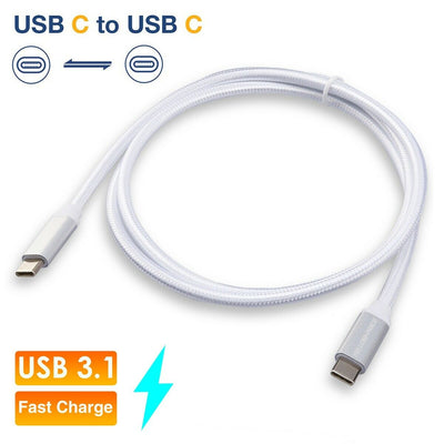 Thunderbolt 3 Compatible USB-C to USB-C 3.1 Cable 6inch 3FT 6FT Nylon Braided