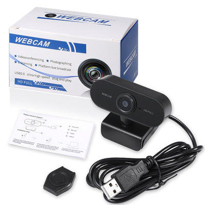1080P FHD Webcam with Microphone & Privacy Cover for Conferencing, Video Calling