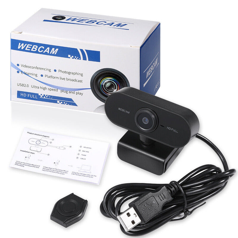 1080P FHD Webcam with Microphone & Privacy Cover for Conferencing, Video Calling