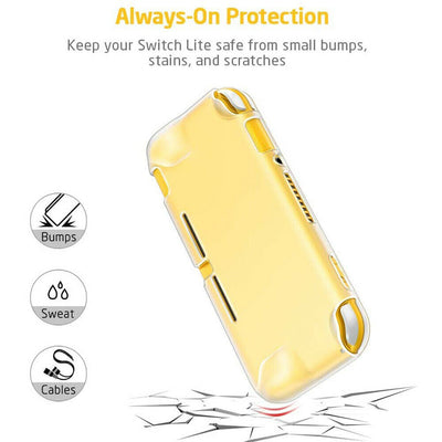 Nintendo Switch Lite Accessories-TPU Case Cover＆Tempered Glass Screen Protectors