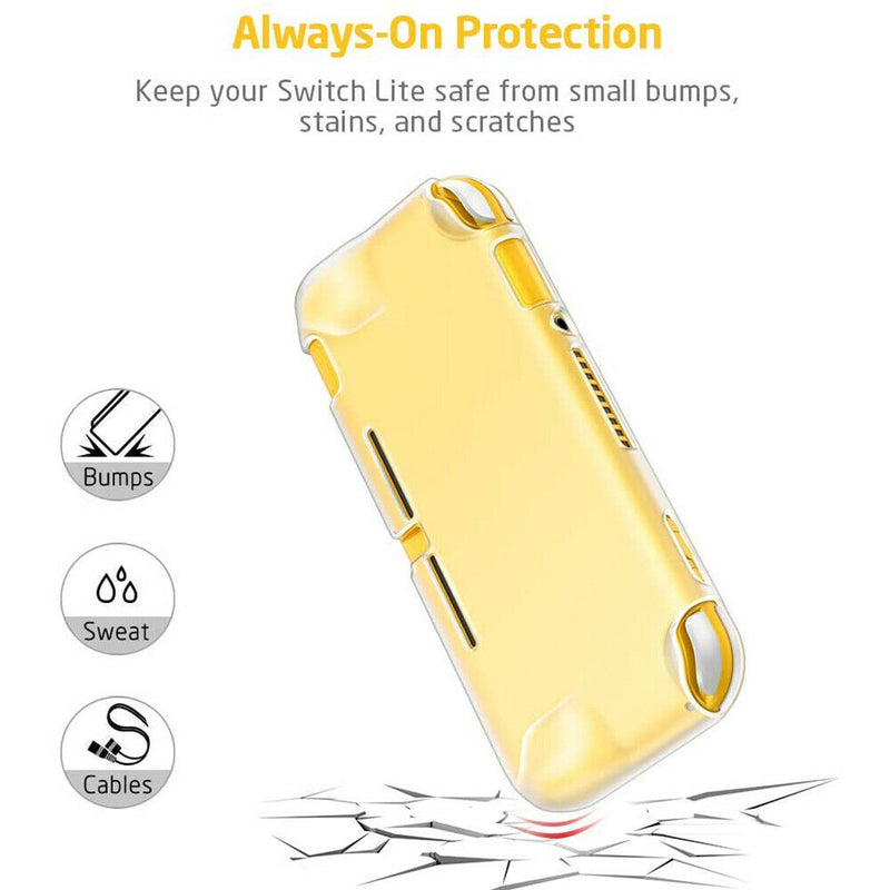 Nintendo Switch Lite Accessories-TPU Case Cover＆Tempered Glass Screen Protectors