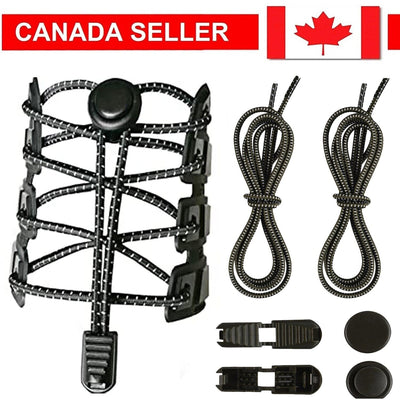 No Tie Shoelaces Elastic Lock Shoes Running Jogging Canvas Trainers Lazy Laces