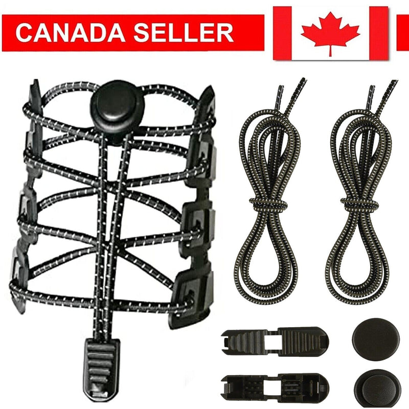 No Tie Shoelaces Elastic Lock Shoes Running Jogging Canvas Trainers Lazy Laces