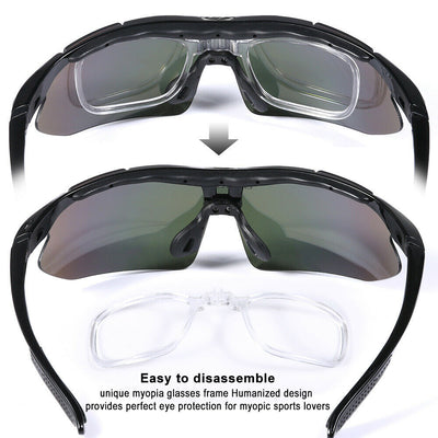 [11 IN 1] Sports Sunglasses UV Protection-5 Lenses, Headband, Storage Bag & Case