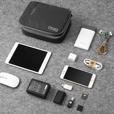 Electronics Travel Organizer for iPad Mini, Kindle, Hard Drive, Cables, Chargers