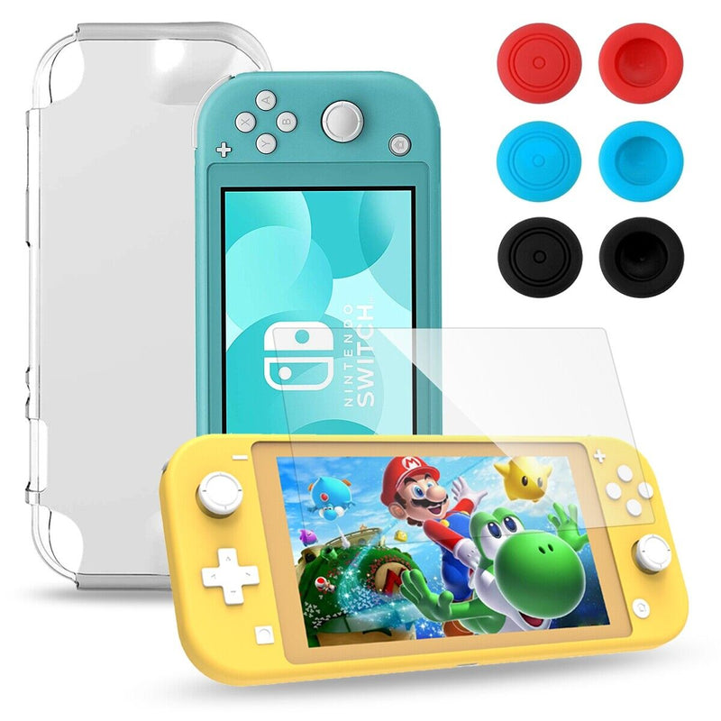 3 IN 1 Bundle Clear Case&HD Glass Film&6x Caps for Nintendo Swich / Switch Lite
