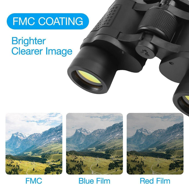60X60 Zoom Binoculars Day/Night Vision Travel Outdoor HD Hunting Telescope CA