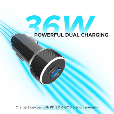 15V Dual 3.0 USB Car Charger 2 Port Adapter LED Cigarette Socket Fast Charging